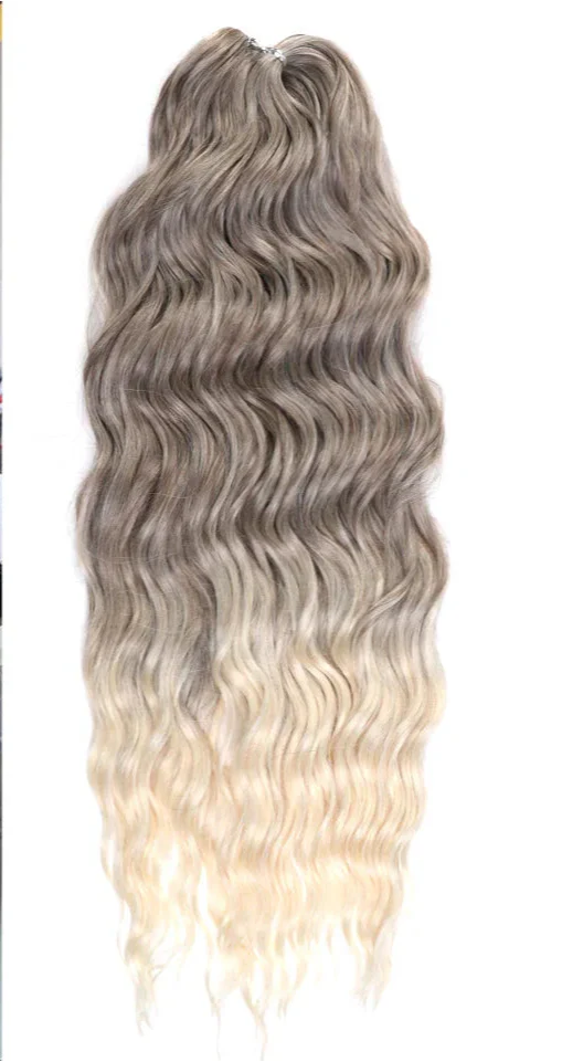 24" Orange Twist Crochet Hair | Synthetic Deep Wave Braiding Hair Extensions | Water Wave Hair | Heat Resistant Fiber | 60 Strands/Pack