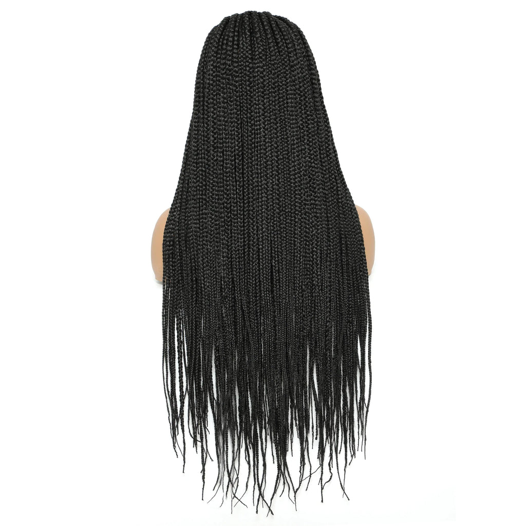 30" Ombre Box Braided Lace Wig | 4x4 | Twist Accents | Baby Hair | Synthetic Cosplay & Daily Wear