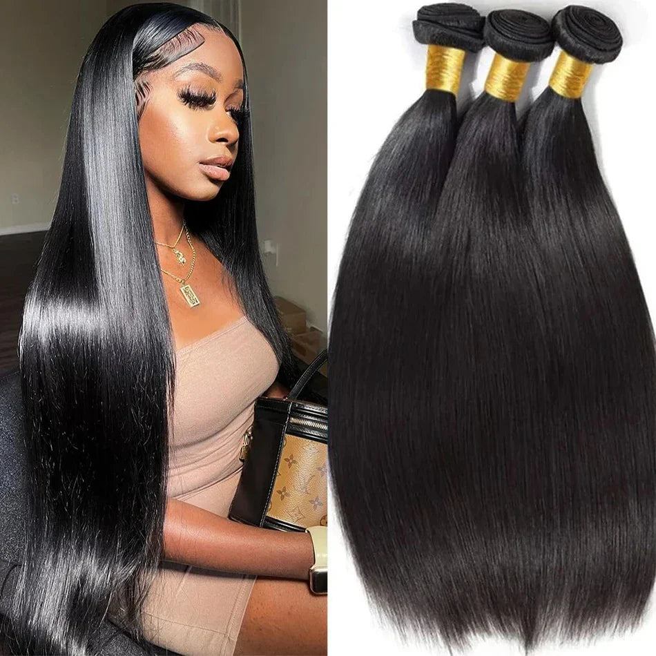 8-32 Inch Bone Straight Brazilian Remy Human Hair Weave Bundles | Natural Color 12A | 1, 3, or 4 Bundles