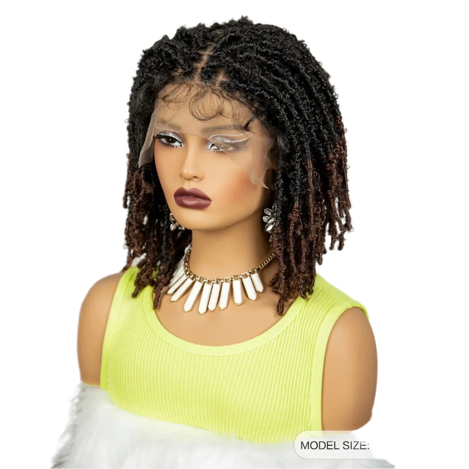 14" Butterfly Locs Crochet Braids Bob Wig | Lace Front