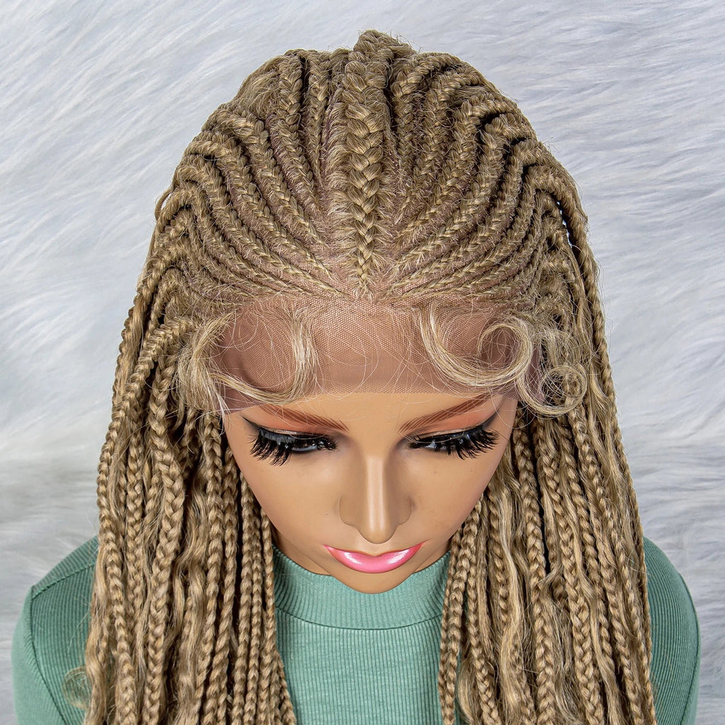 28" Brown Braided Wig | 13x5 Lace Front with Baby Hair