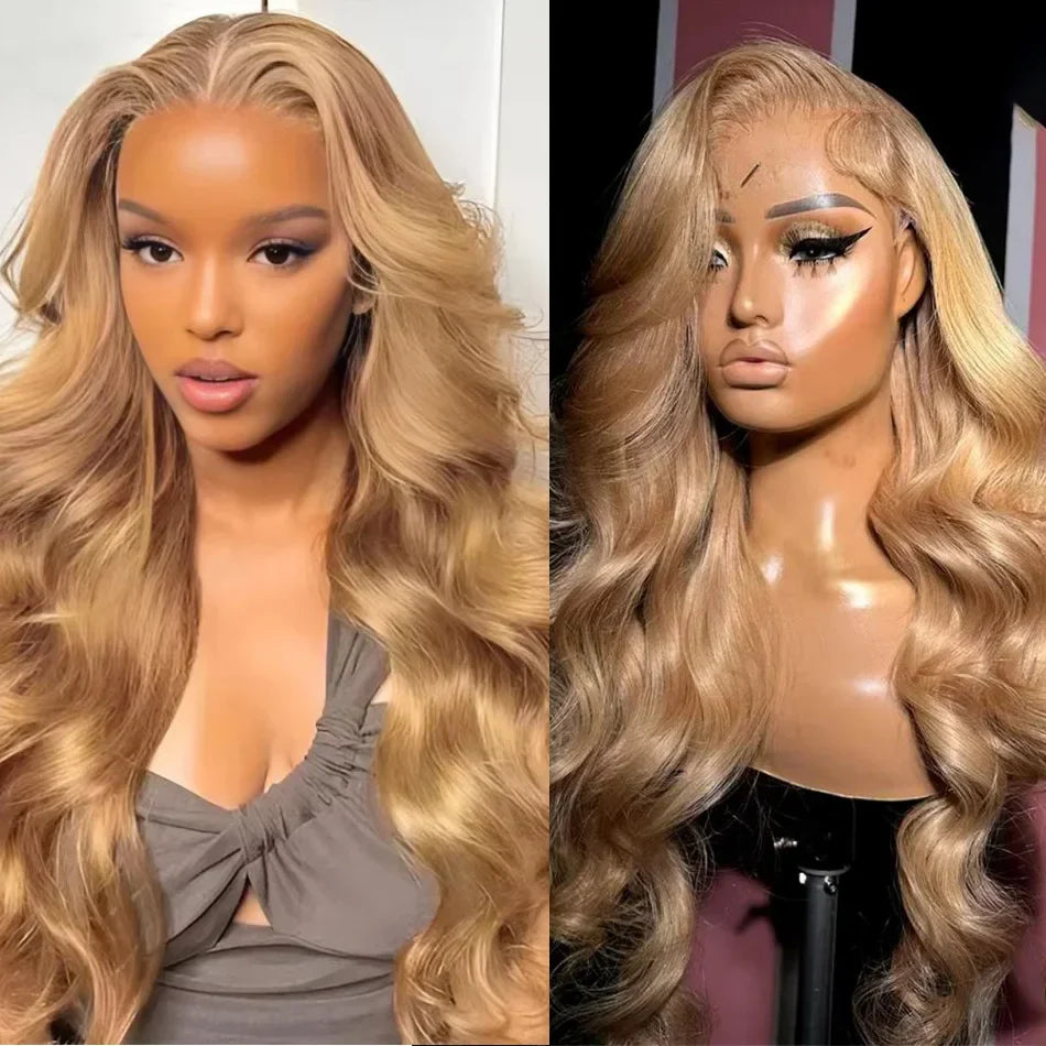 #27 Honey Blonde Body Wave Human Hair Wig | 200% Density 13x6 HD Transparent Lace Frontal & 13x4 Lace Frontal (Pre-Plucked)