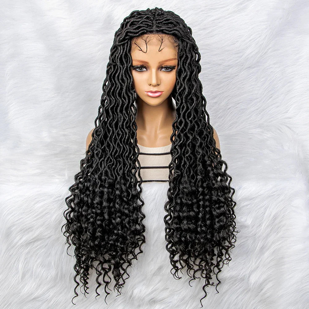 34" Dreadlocks Braided Wig | Full Lace Front with Baby Hair