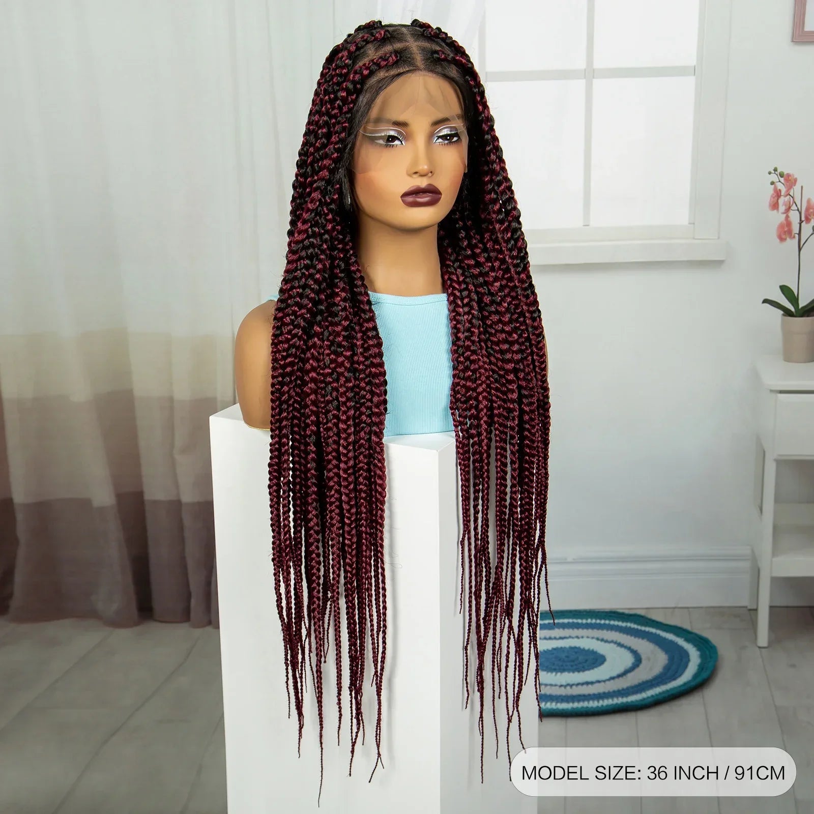 36" Knotless Box Braids Wig | Full Lace | Baby Hair | Natural Look