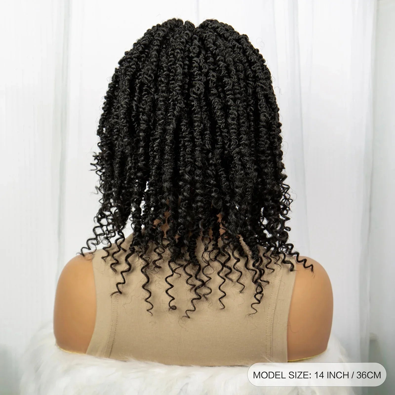1B/27 Short Passion Twist Lace Front Wig | Knotless Braids | Baby Hair | Synthetic Twist Spring Wig