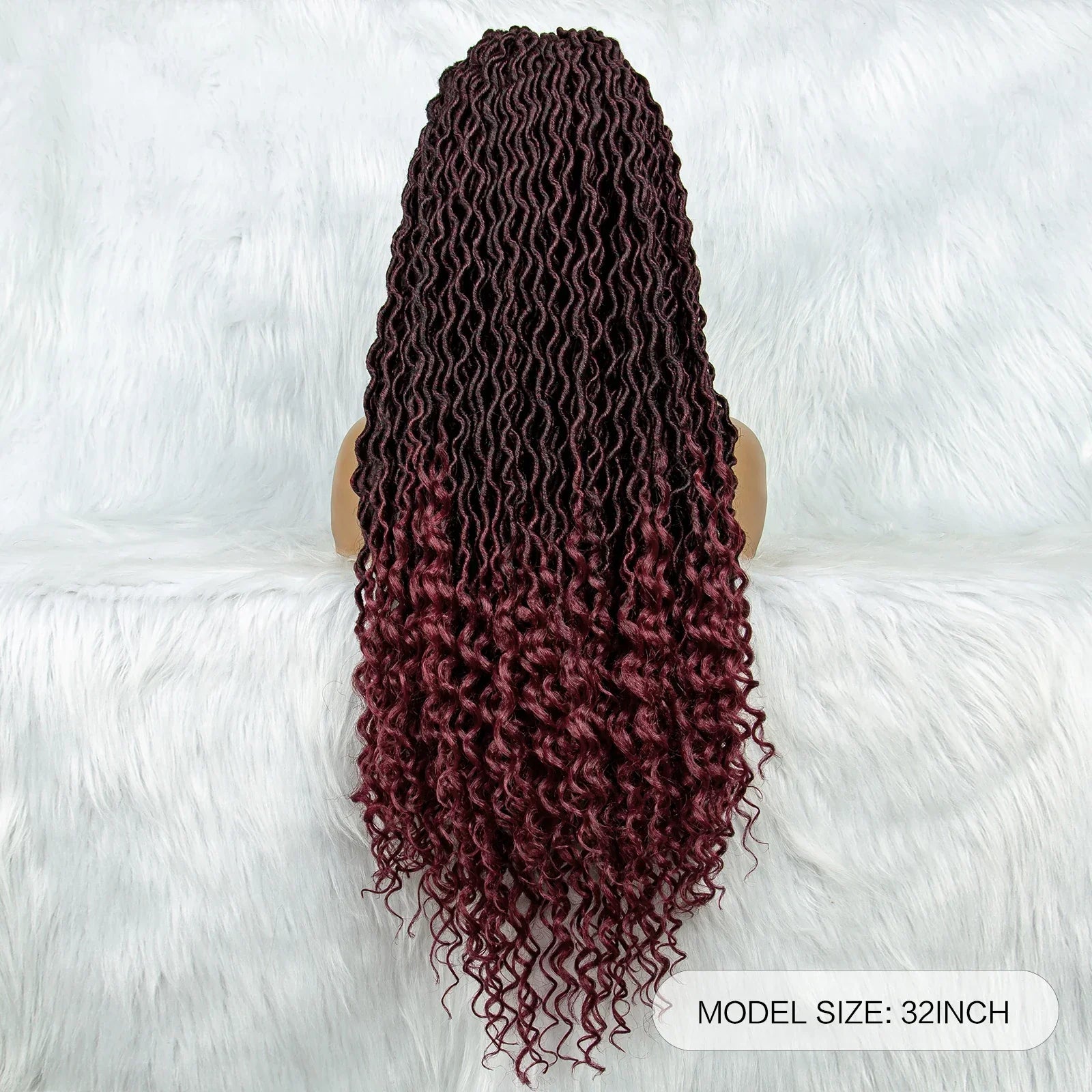 32 Inch Goddess Locs Lace Front Wig | Curly Ends | Faux Locs | Synthetic Hair | With Baby Hair