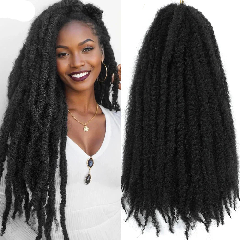 18" Marley Twist Braiding Hair | Crochet Braids | Afro Twist Kinky Hair Extensions | Ombre Colors | 30 Strands/Pack