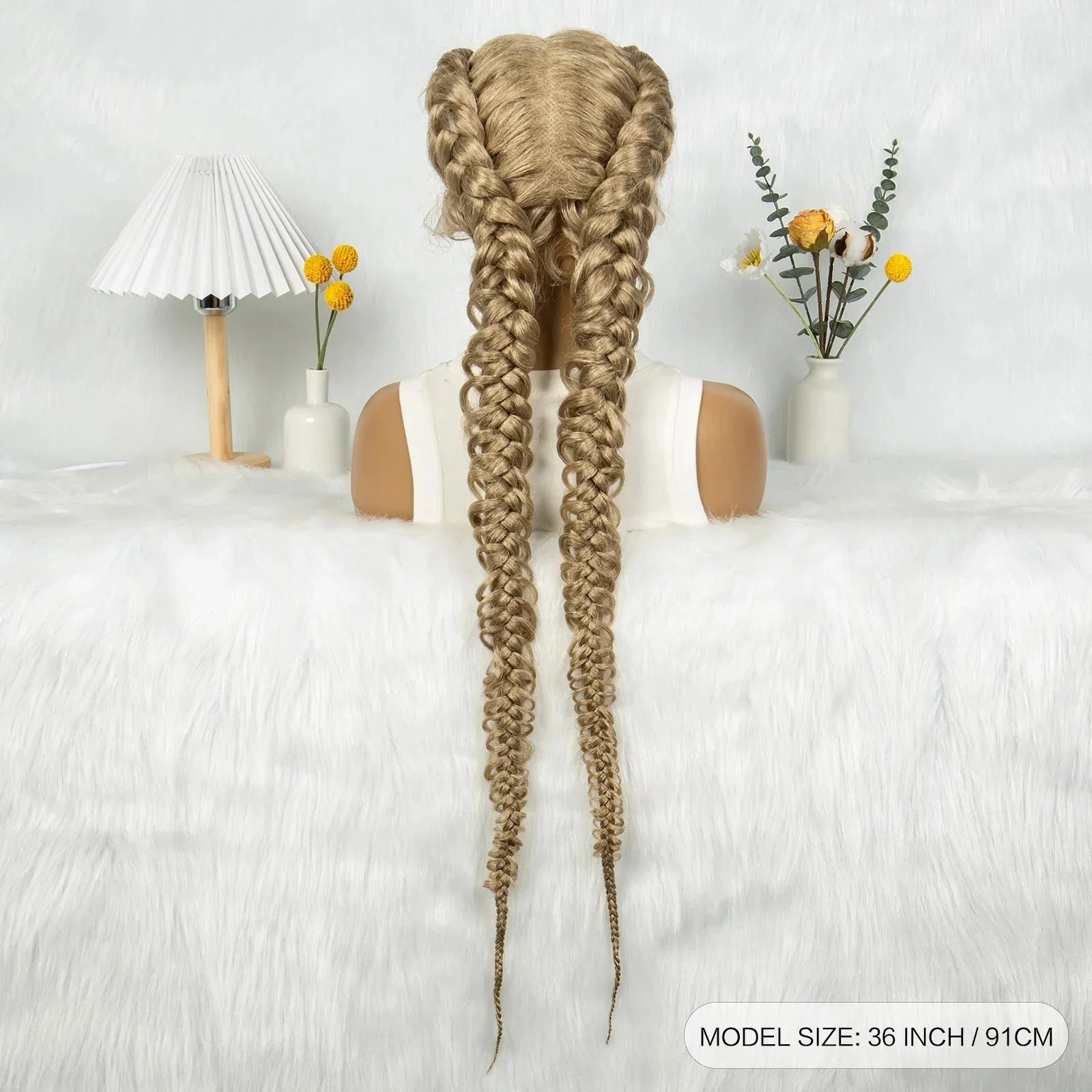 36" Twisted Braids Lace Front Wig | 13x1 | Senegalese Twist | Baby Hair | Handmade Synthetic Braids