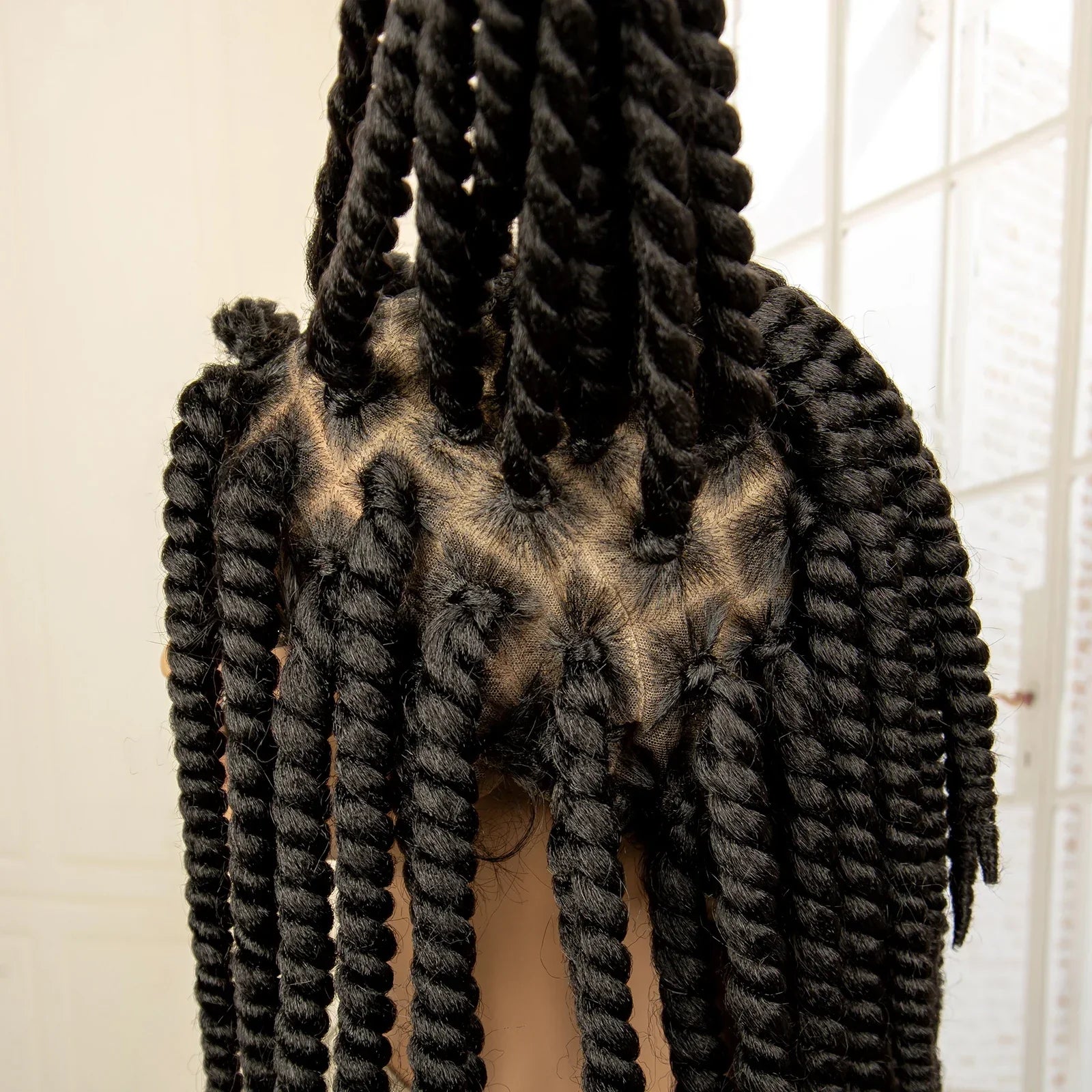 16 Inch Brown Twisted Braided Bob Wig | Full Lace | Kanekalon Fiber | For Black Women