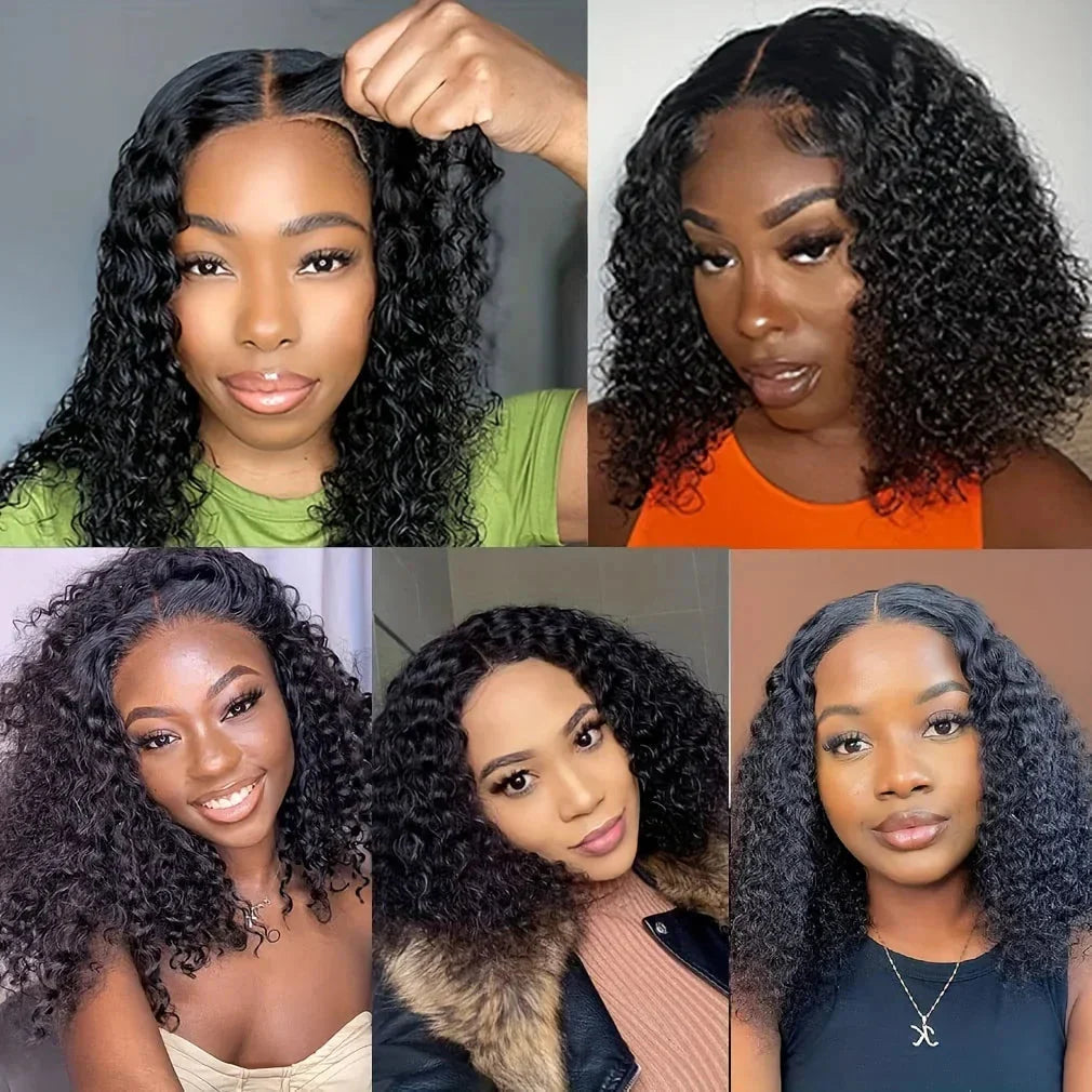 12A Water Wave Bob Wig | Glueless Lace Front Wig | Brazilian Remy Hair | Pre-Plucked