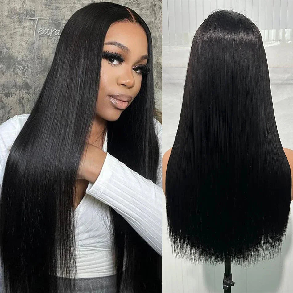 100% Unprocessed | Remy Human Hair | Bone Silky Straight | Indian Hair Closure Wig | Wear And Go | Glueless