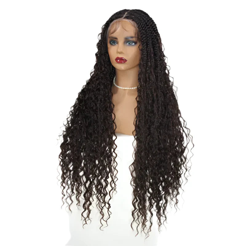 36" Ombre Goddess Locs Braids Wig | 360 Lace Front | Baby Hair | Bohemian Style