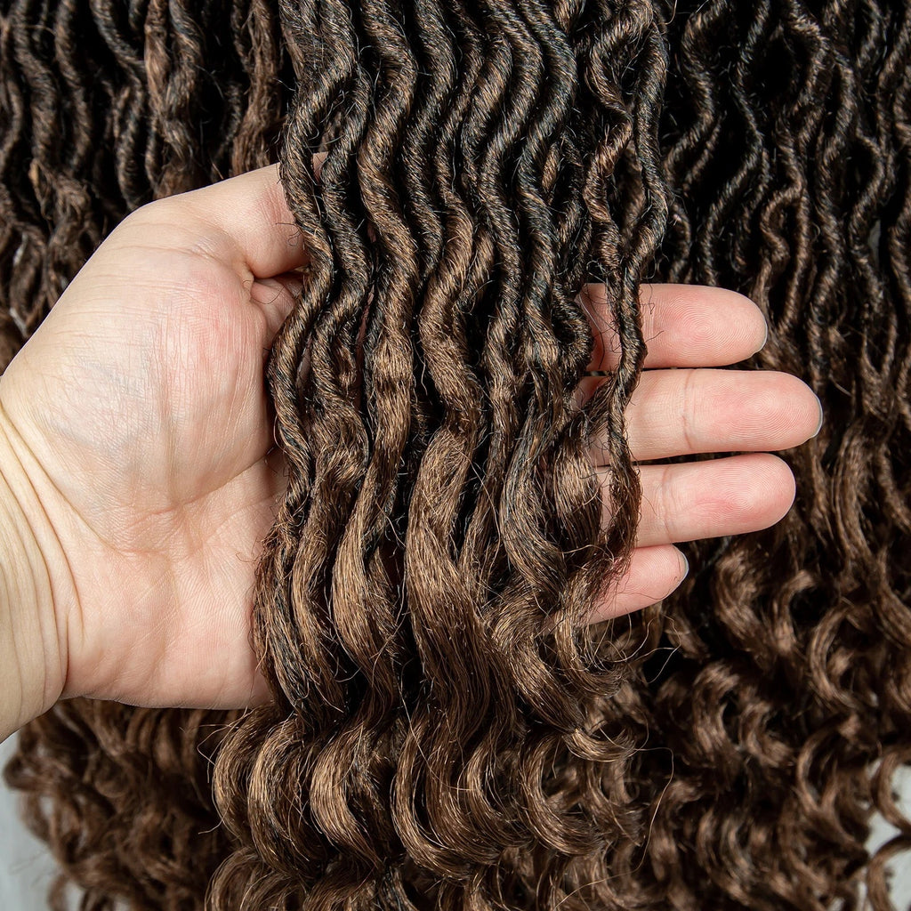 32 Inch Goddess Locs Lace Front Wig | Curly Ends | Faux Locs | Synthetic Hair | With Baby Hair