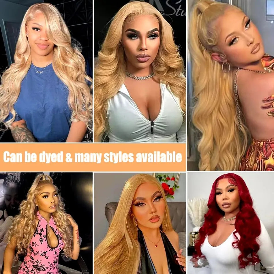 #27 Honey Blonde Body Wave Human Hair Wig | 200% Density 13x6 HD Transparent Lace Frontal & 13x4 Lace Frontal (Pre-Plucked)