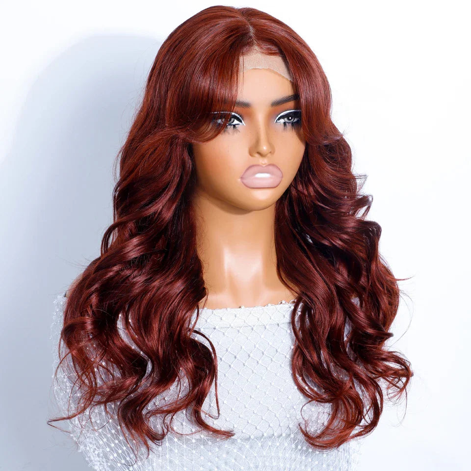 180% Density 1B/27 Ombre Highlight Body Wave Wig | 4x4 Transparent Lace Front Human Hair (Pre-Plucked)