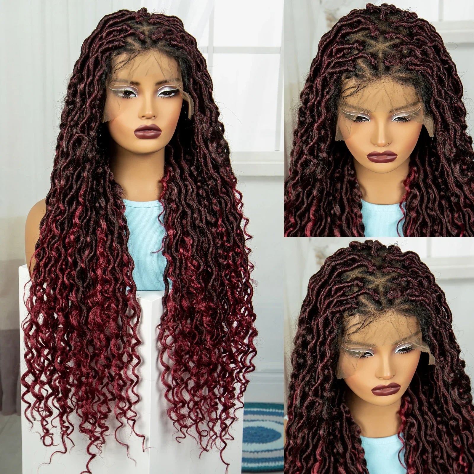 36" Long Braided Wig | Full Lace | Baby Hair | Daily Wear