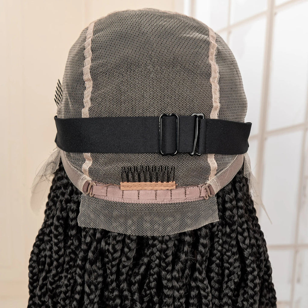 36" HD Full Lace Box Braided Wig | Ginger Color #350 | Lace Frontal Braids | Baby Hair | Synthetic Hair Wig