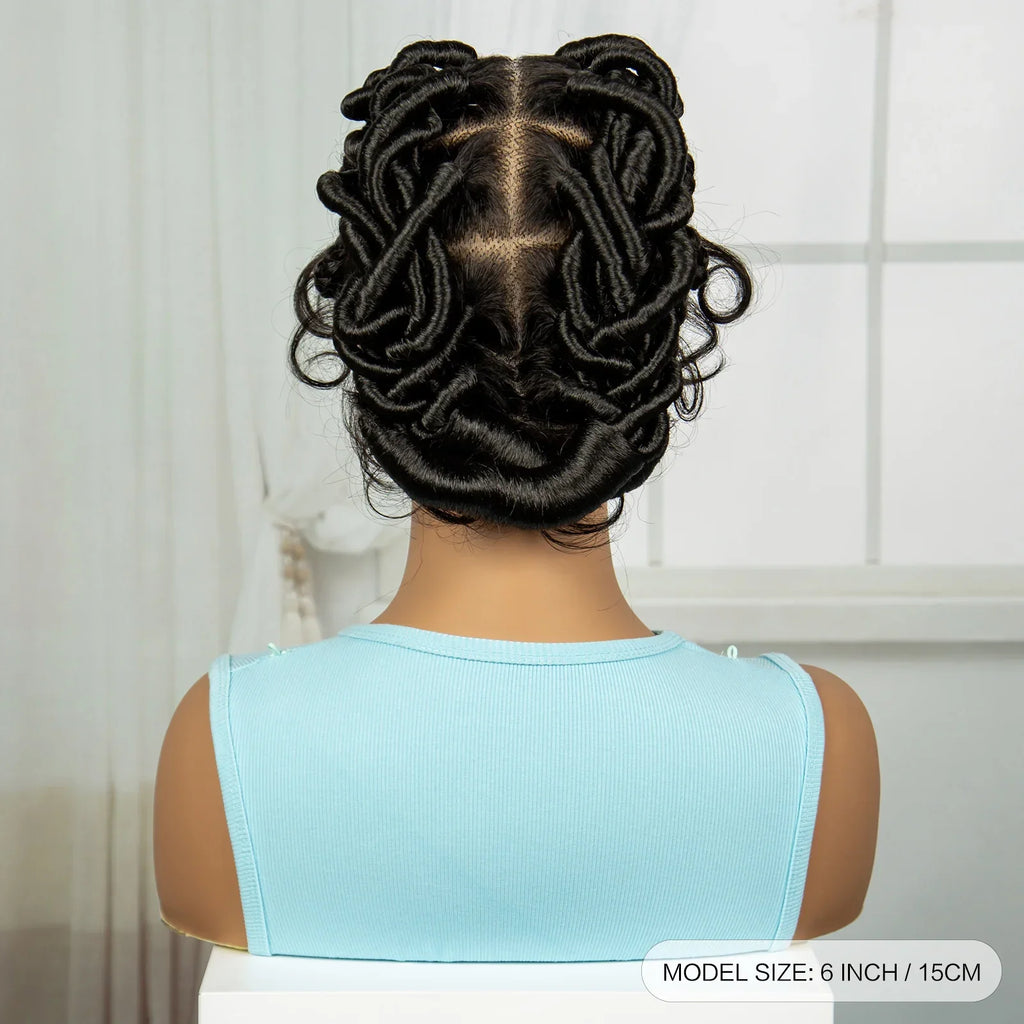 613 Blonde Short Handmade Bantu Knotless Braids Wig | Full Lace