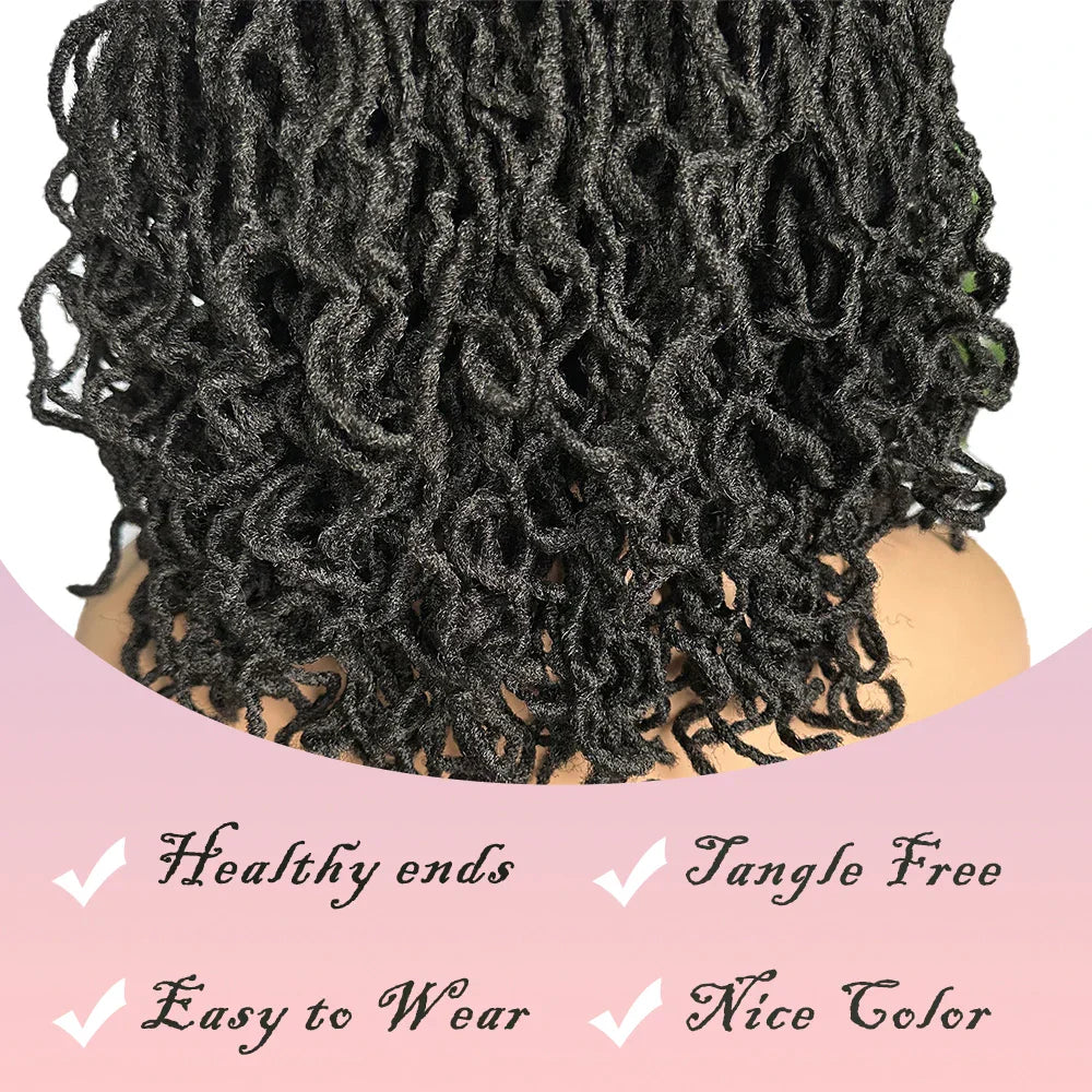 4x4 Lace Frontal Synthetic Braid Wig | 1B/33 Burgundy Curly Locs | 350°F Heat Safe | Afro Curly Braided Wig for Women