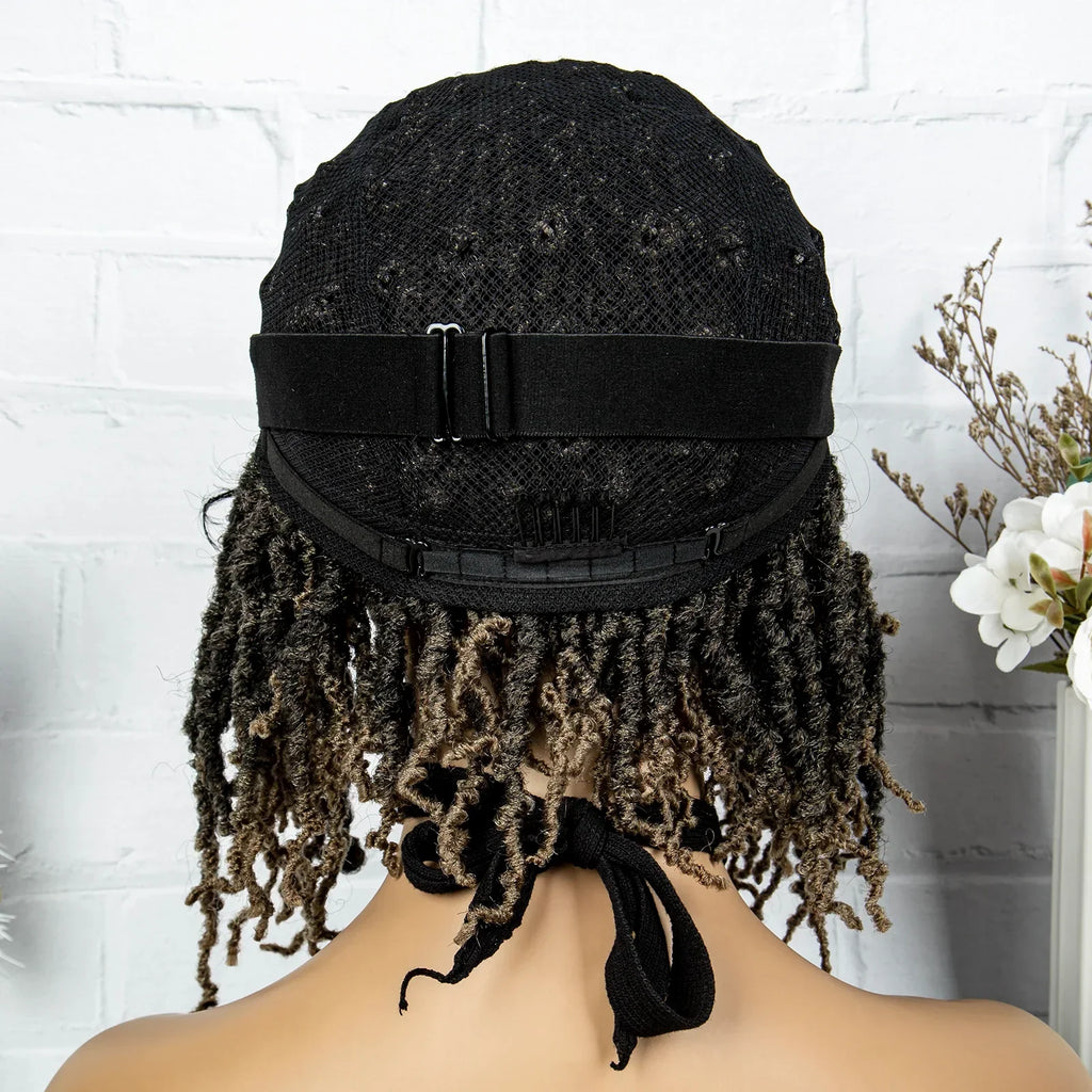 14" Knotless Butterfly Locs Lace Front Wig | Synthetic Dreadlock Braids | Black Women