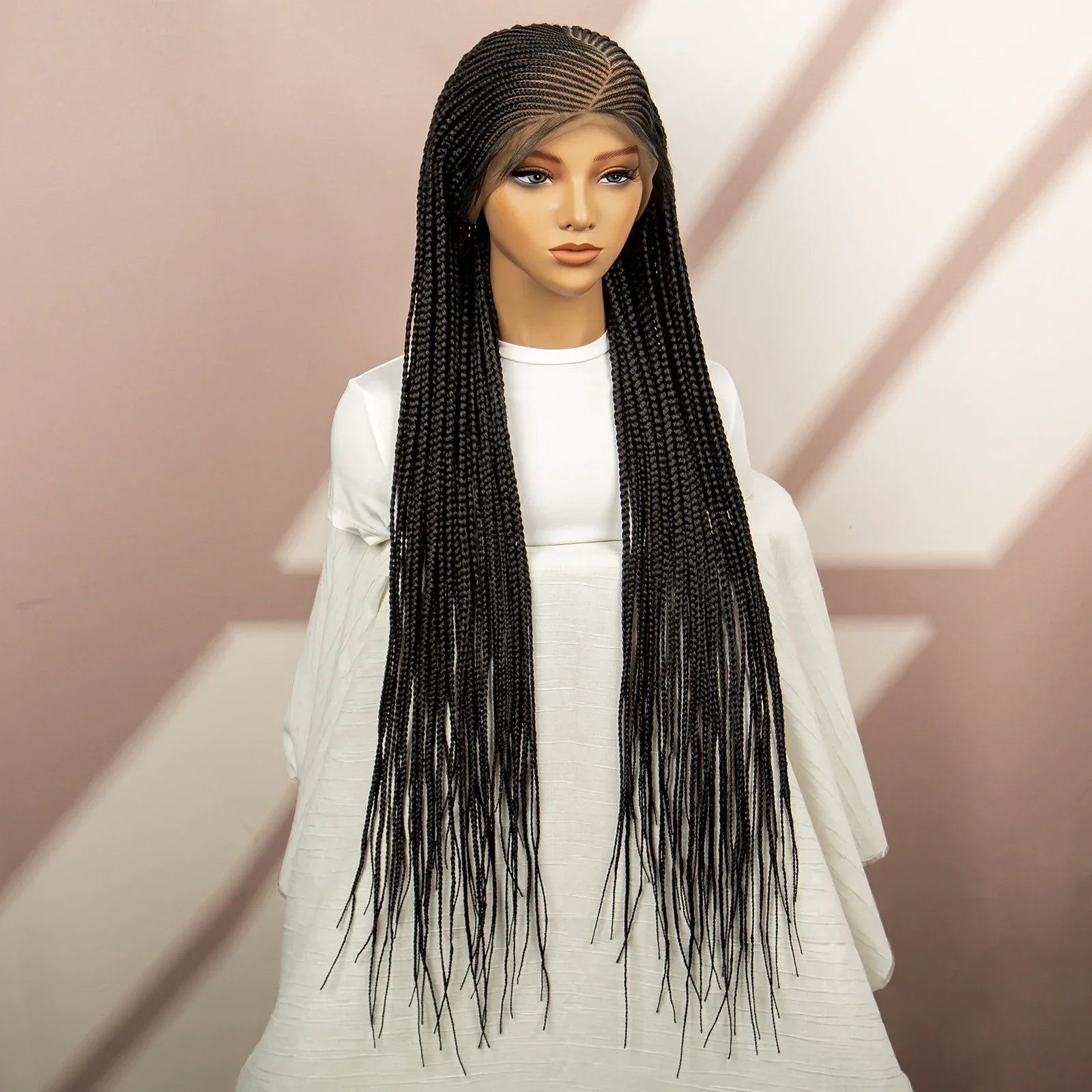 360 Lace Box Braided Wig | Cornrow Braids | Kanekalon Synthetic Hair | Natural Baby Hair