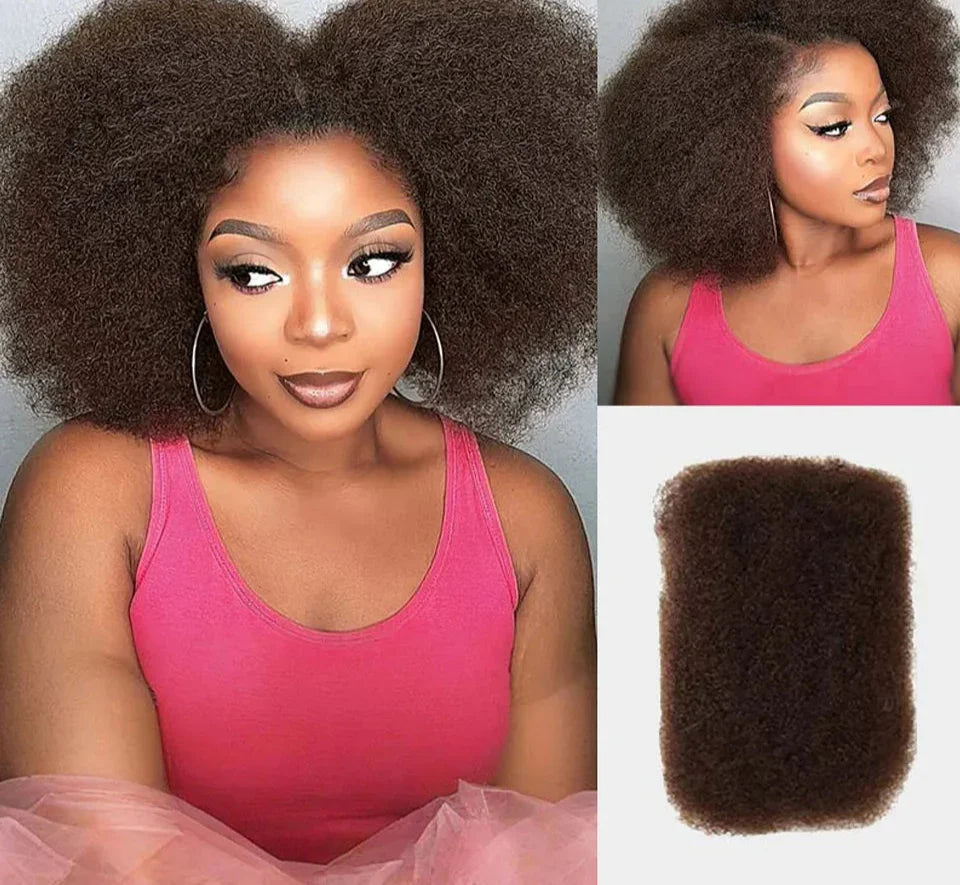 Afro Kinky Bulk Human Hair for Braiding | 50g Brazilian Remy Extensions for Dreadlocks & Crochet Braids
