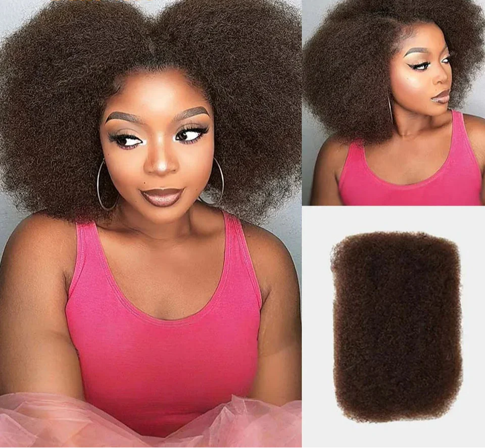 Afro Kinky Bulk Human Hair Extensions | 10"-22" 50g Brazilian Remy for Braiding & Dreadlocks (Natural Colors, Long-Lasting)