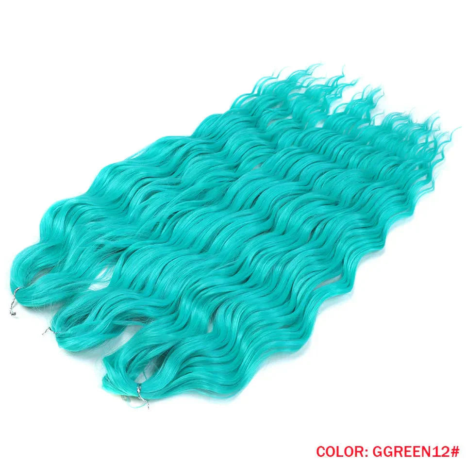 24" Orange Twist Crochet Hair | Synthetic Deep Wave Braiding Hair Extensions | Water Wave Hair | Heat Resistant Fiber | 60 Strands/Pack