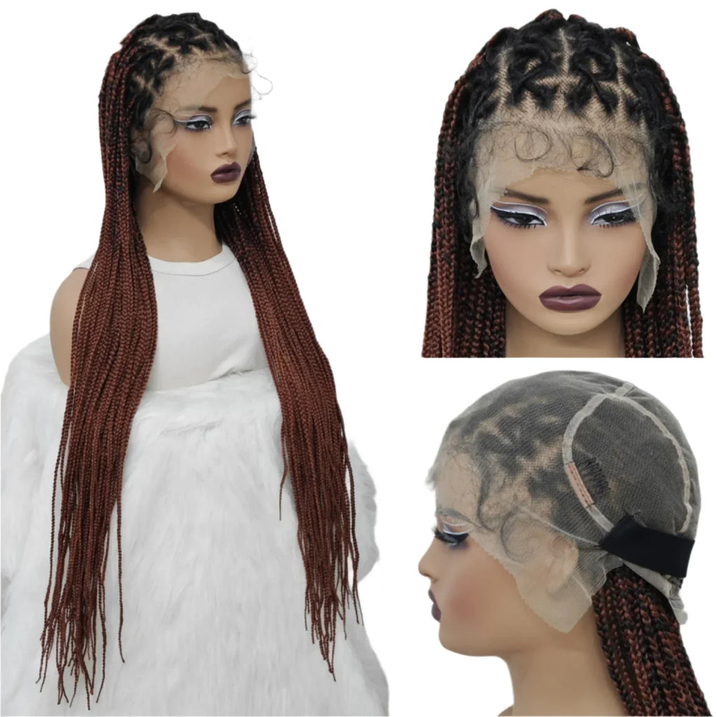 32" Ginger Twist Braids Wig | Full Lace Frontal | Baby Hair