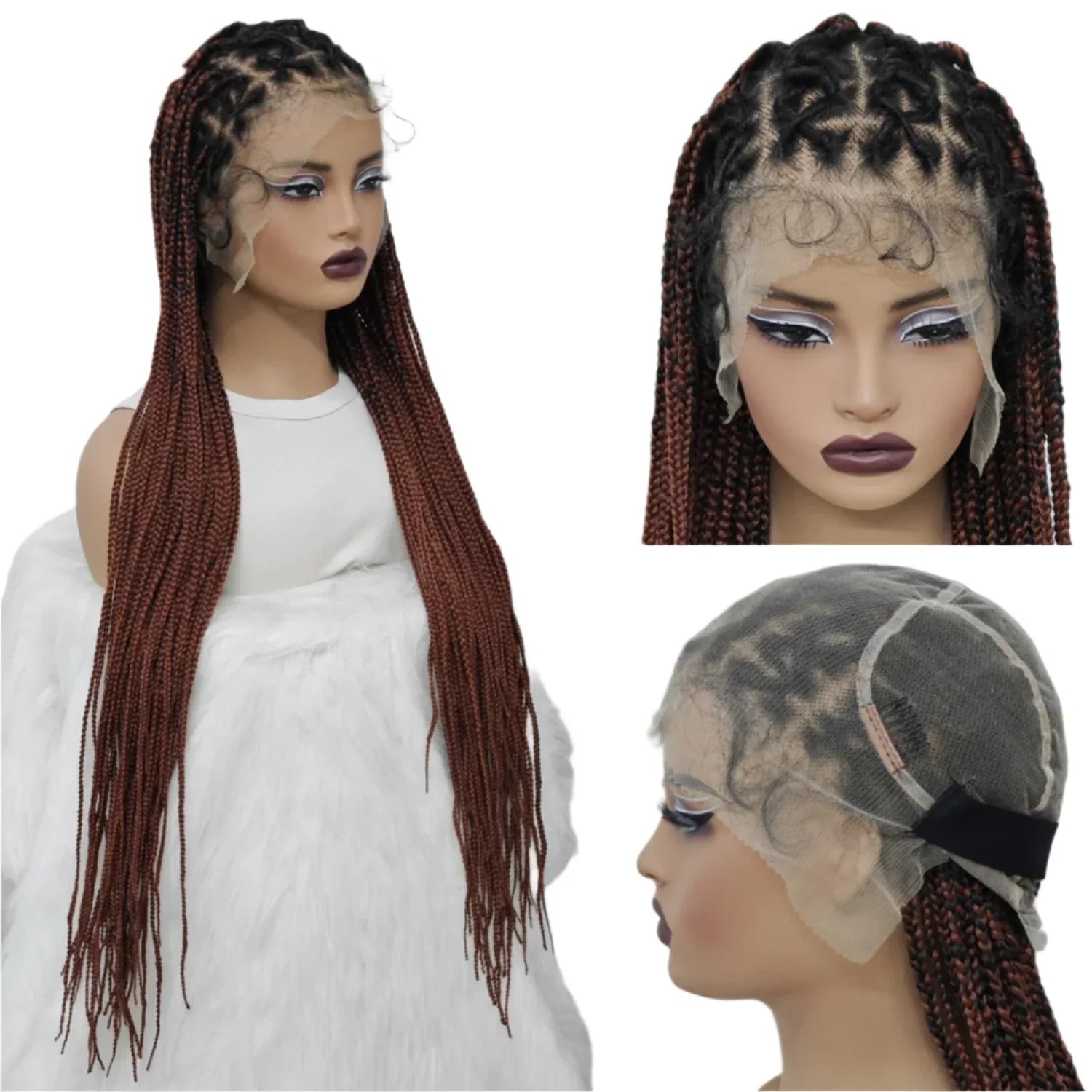 32" Ginger Twist Braids Wig | Full Lace Frontal | Baby Hair