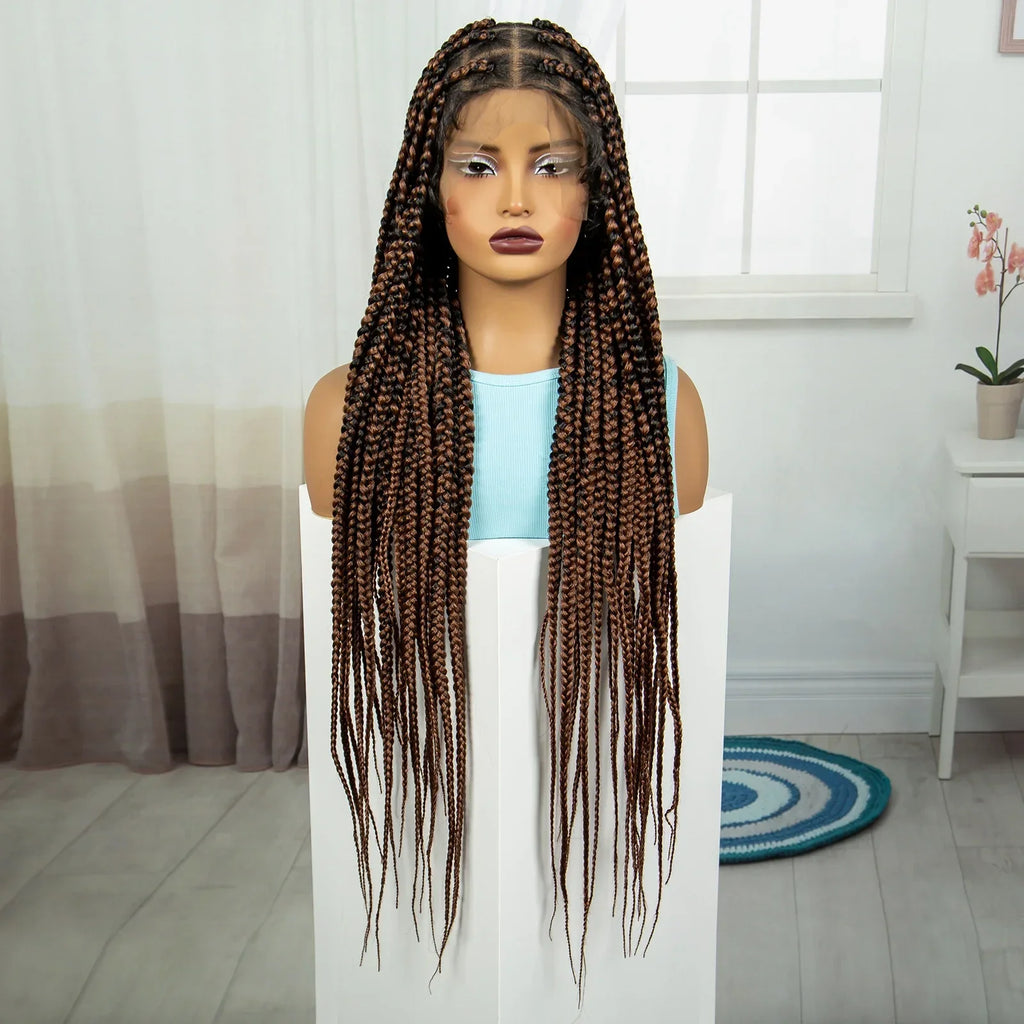 36" Knotless Box Braids Wig | Full Lace | Baby Hair | Natural Look