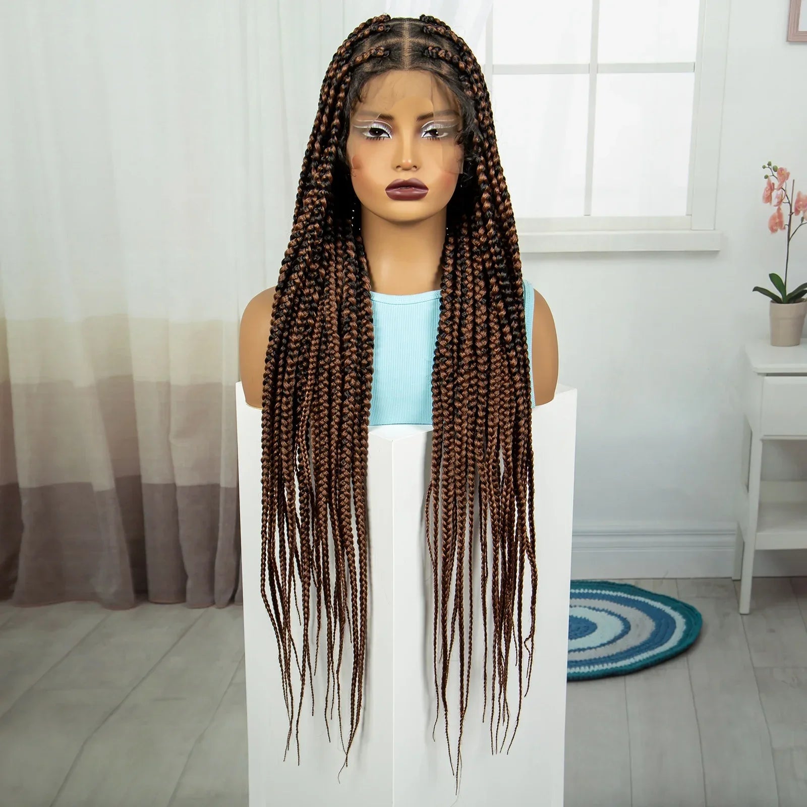 36" Knotless Box Braids Wig | Full Lace | Baby Hair | Natural Look