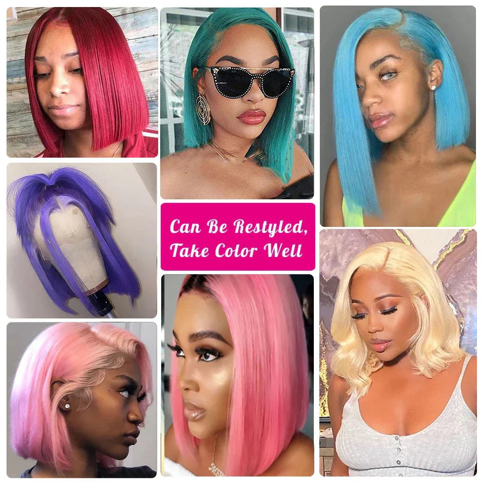 613 Honey Blonde Bob Lace Front Human Hair Wigs 13x4 Remy Brazilian Straight Short Bob 10 14 Inch