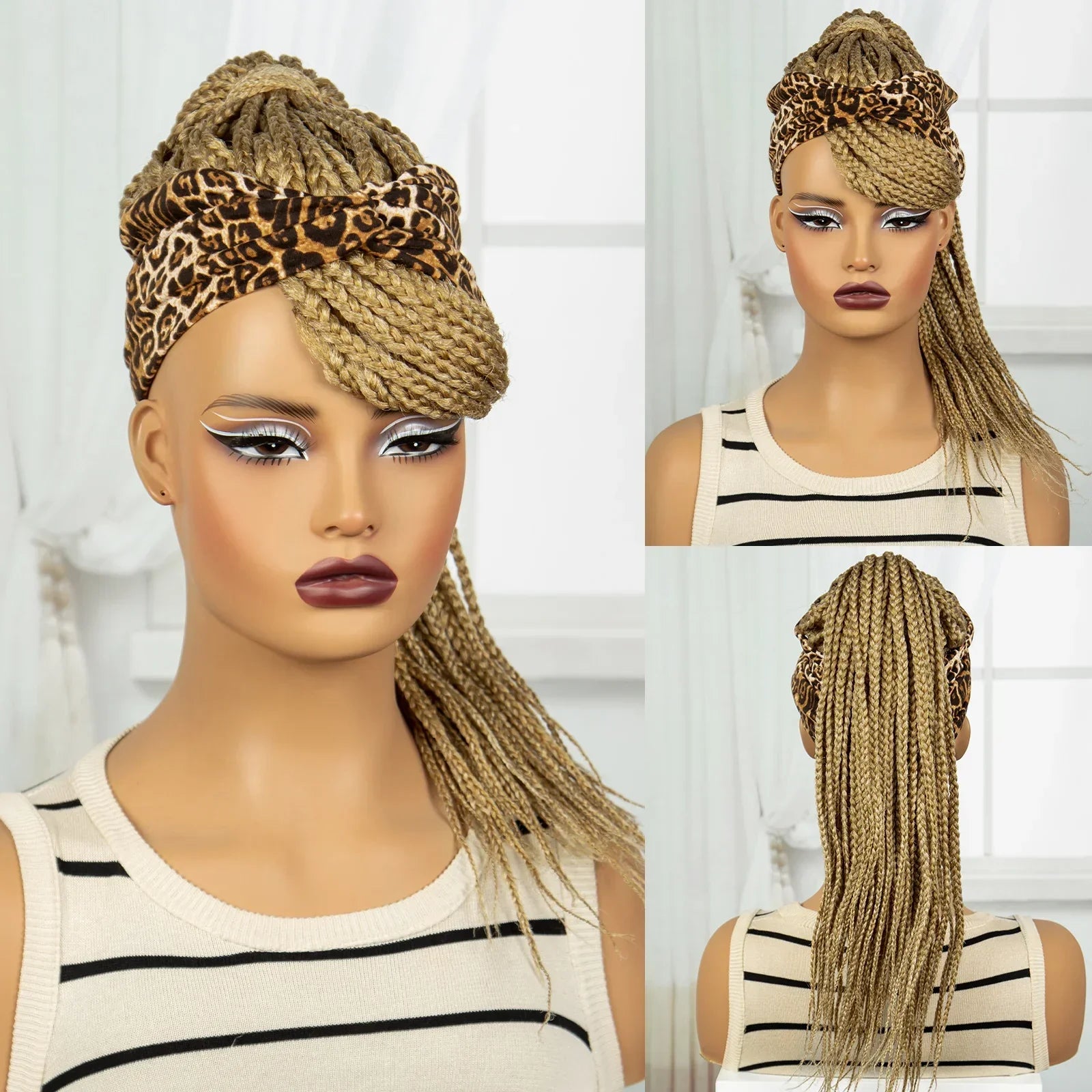 613 Blonde Ponytail Headband Braid Wig with Bangs | Knotless Style