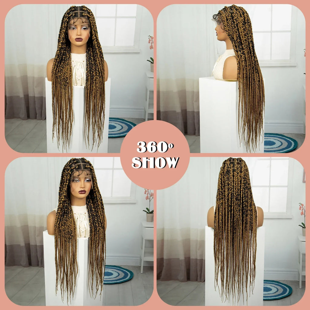 36" Knotless Box Braids Wig | Full Lace | Baby Hair | Natural Look