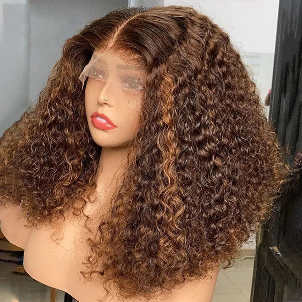250% Density P4/27 Highlight Jerry Curly Wig | 13x4 Transparent Lace Front Brazilian Human Hair (Glueless, Pre-Plucked)