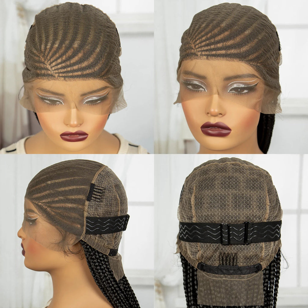36" Knotless Cornrow Braids Wig | Full Lace | Baby Hair | Black Women