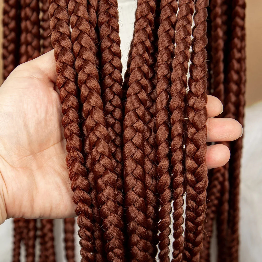 36" Big Knotless Box Braided Full Lace Wig | Cornrow Braiding Wig | Baby Hair | Synthetic Braids | For Women