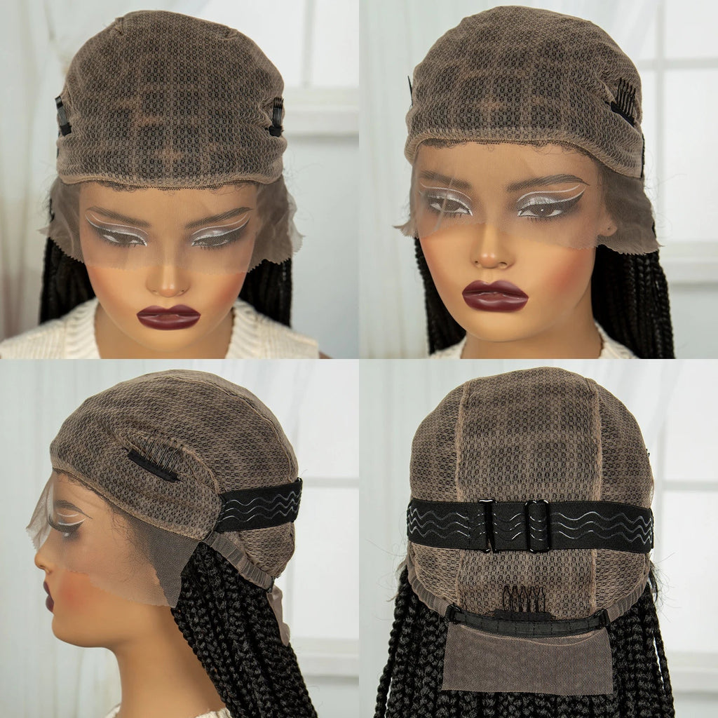 34" HD Boho Box Braids Wig | Curly Ends | Full Lace | Baby Hair