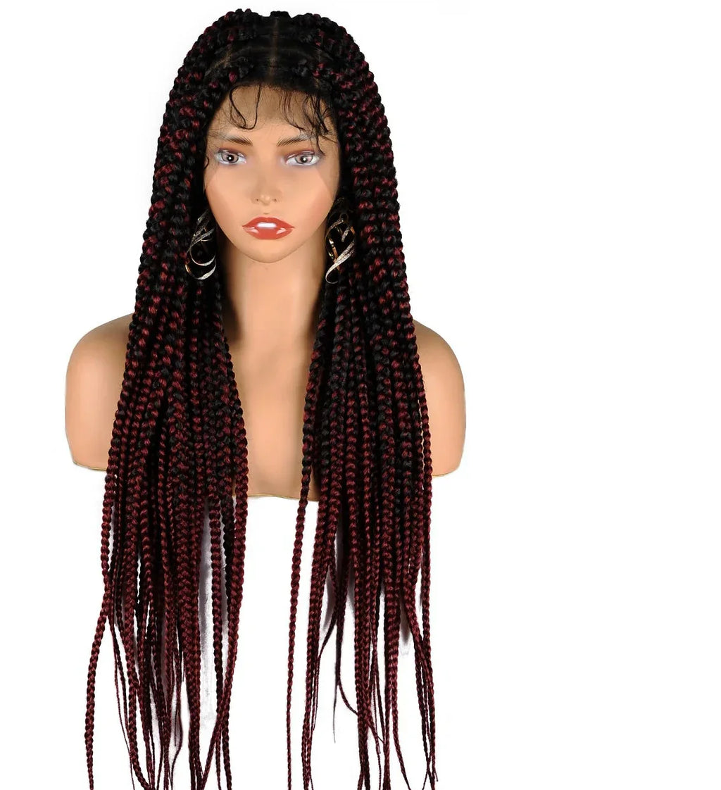 360 Knotless Box Braids Wig | Super Long | Full Lace | Baby Hair | Synthetic Braids | Black Women