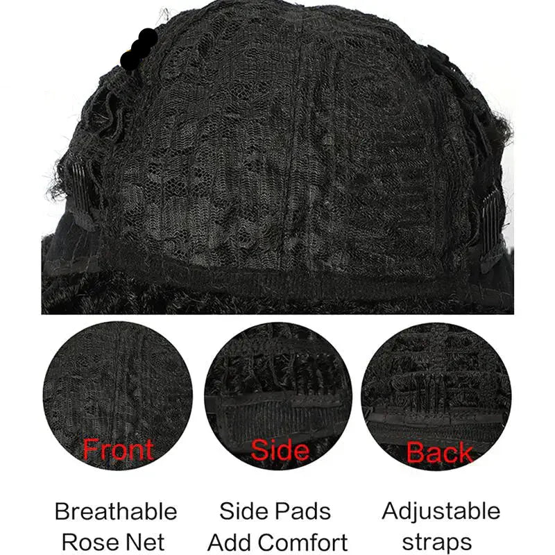 6" Short Dreadlock Wig | Curly Twisted Braid | Heat Resistant Synthetic Wig | Black & Brown