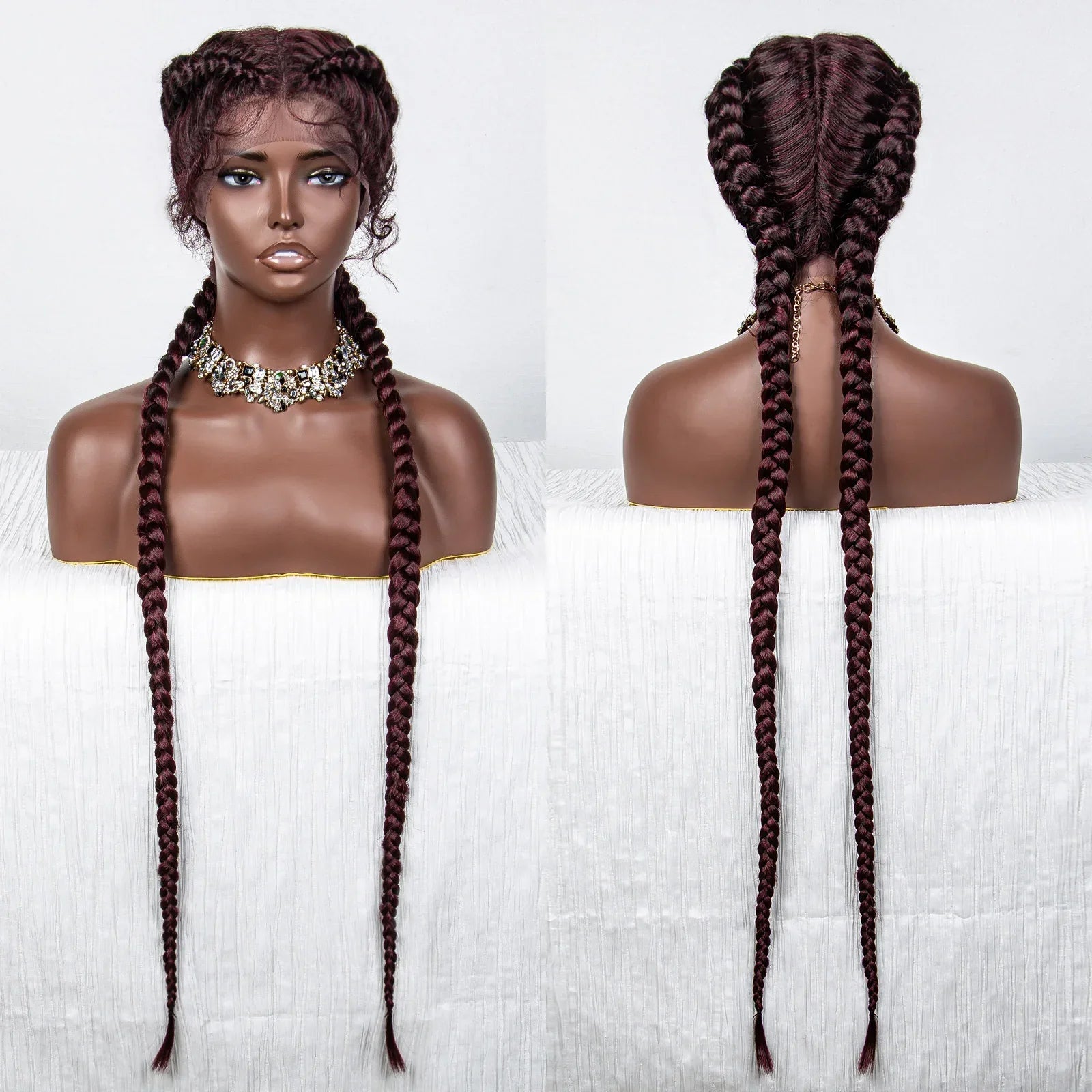 36" Twist Braided Wig | Lace Front | Natural Color | Clearance Sale