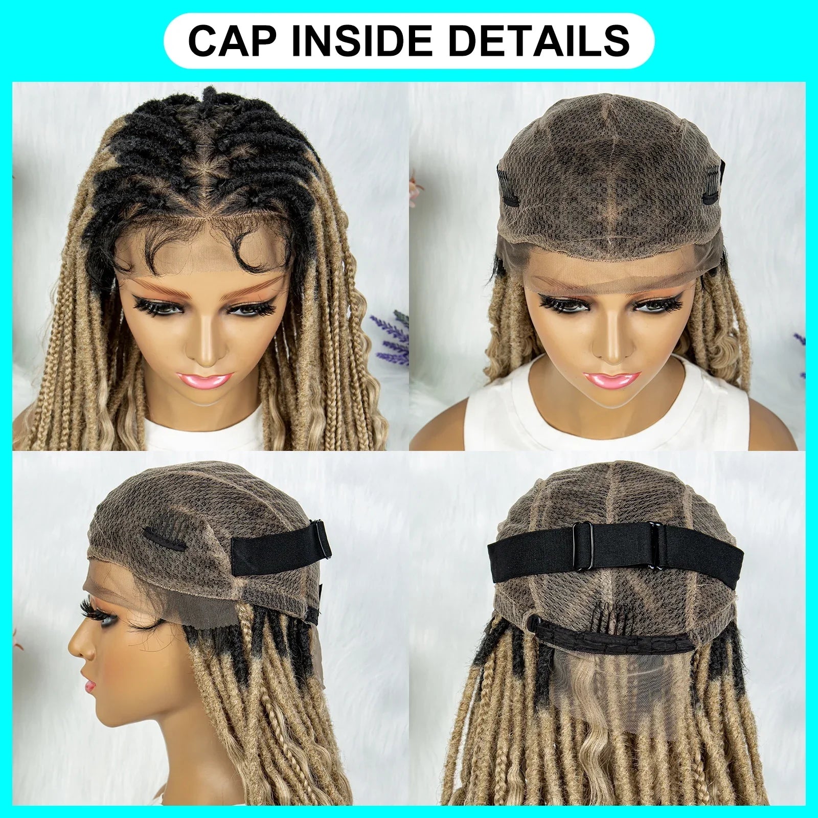 28" Curly Knotless Box Braids Wig | Full Lace | Baby Hair