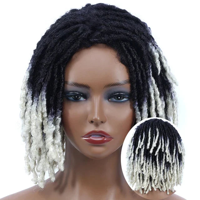 10" Short Dreadlock Wig | Afro Curly Twist | Faux Locs Braids | Heat Resistant | Black Women