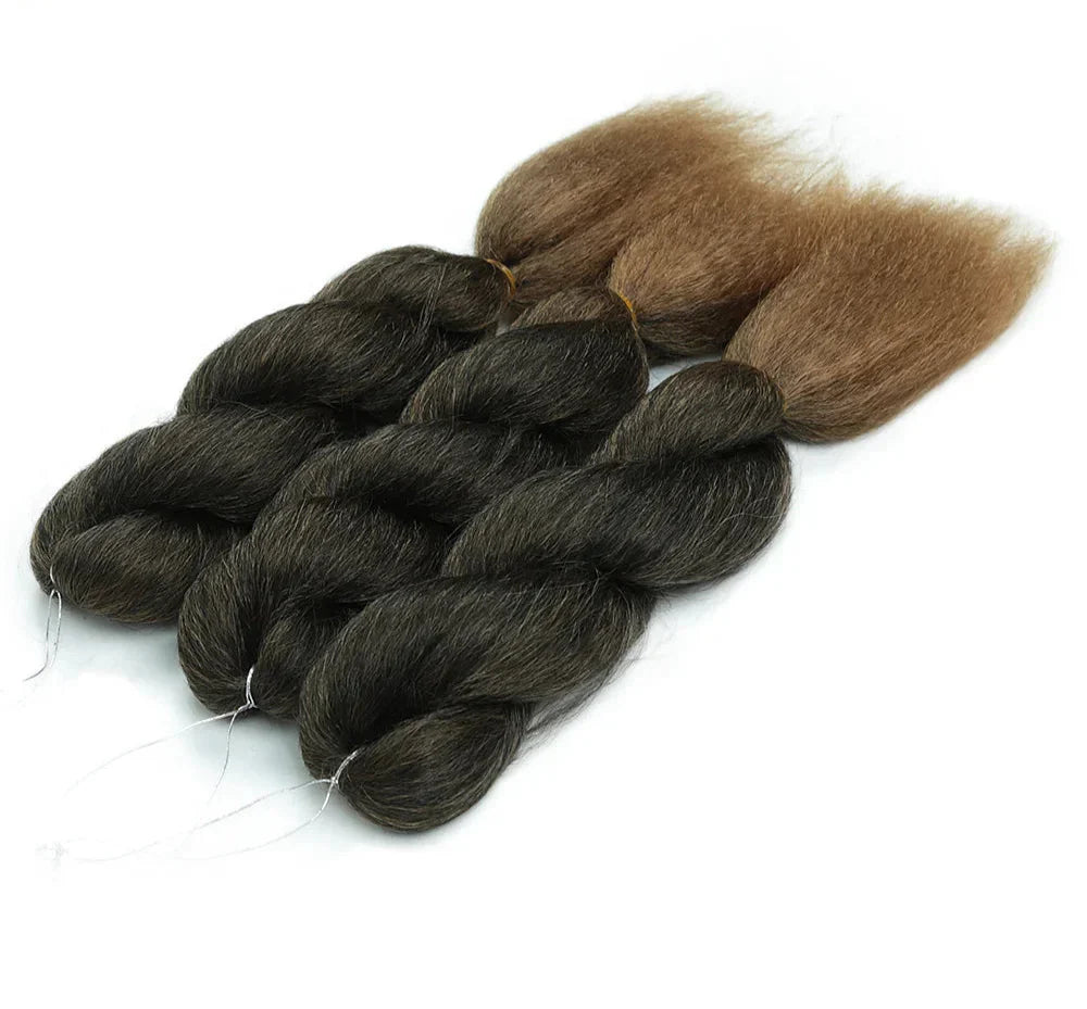 32" Full Lace Knotless Box Braids Wig - Synthetic - with Baby Hair - Medium Brown Lace