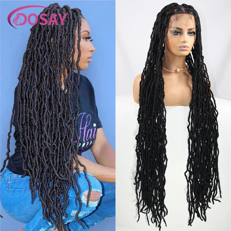 40" Butterfly Locs & Passion Twist Wig | 360 Full Lace | Box Braids | Baby Hair | Synthetic