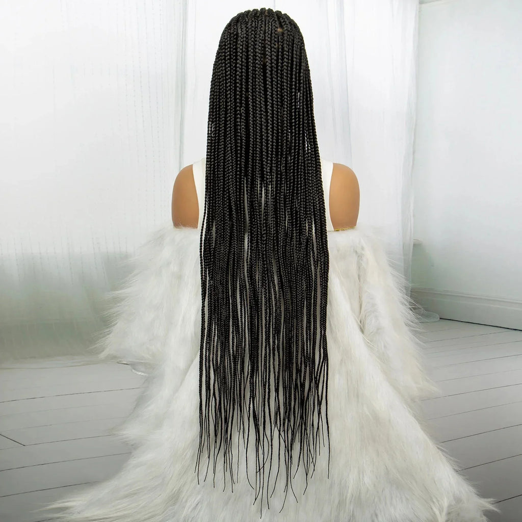 36" Knotless Cornrow Braided Wig | Full Lace | Box Braids | Synthetic Braiding Hair | Black Women