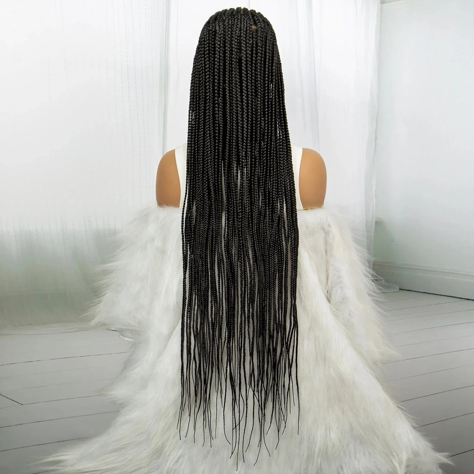 36" Knotless Cornrow Braided Wig | Full Lace | Box Braids | Synthetic Braiding Hair | Black Women