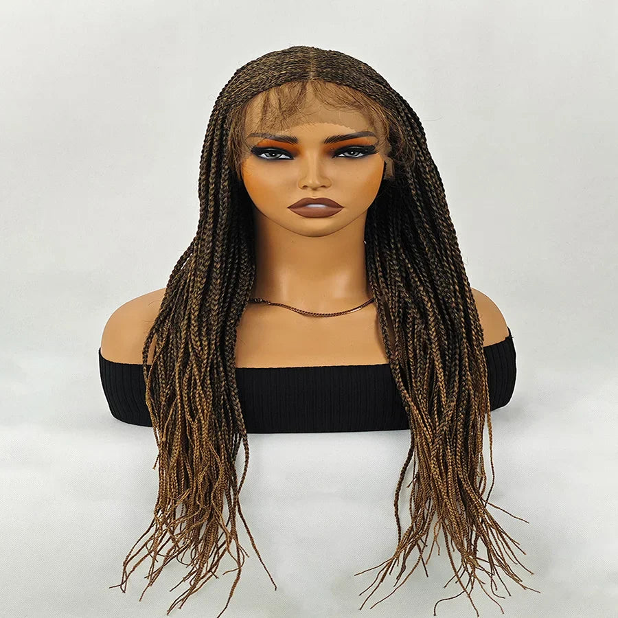 30 Inch Knotless Box Braids Wig | Full Lace Front | Deep Wave | Lightweight | For Black Women