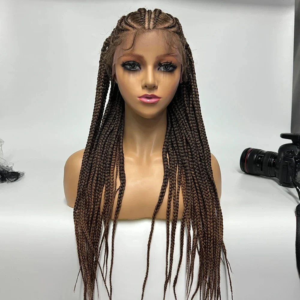 13x6 Lace Front Faux Locs Braided Wig | Crochet Braids | Synthetic Locs | Black Women